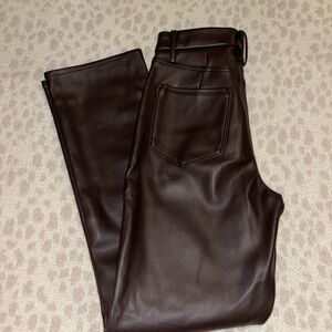 Good American Brown Straight Leg Pants